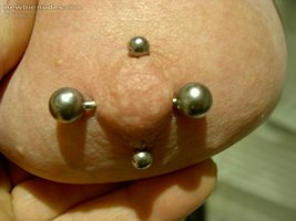 close up of the pierced nipple. i said to Anna i might pierce again when fu...