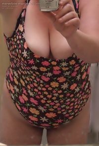 my old "too many kids around' swimsuit from 2yrs ago...almost fits, couldnt...